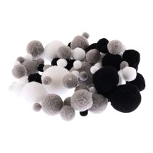 Obrázek k výrobku 35241 - Bambulky plyšové BLACK