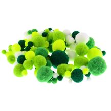 Obrázek k výrobku 35242 - Bambulky plyšové GREEN