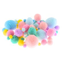 Obrázek k výrobku 35243 - Bambulky plyšové PASTEL